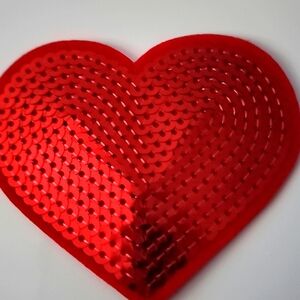 SPARKLE SEQUINS HEART IRON ON PATCH